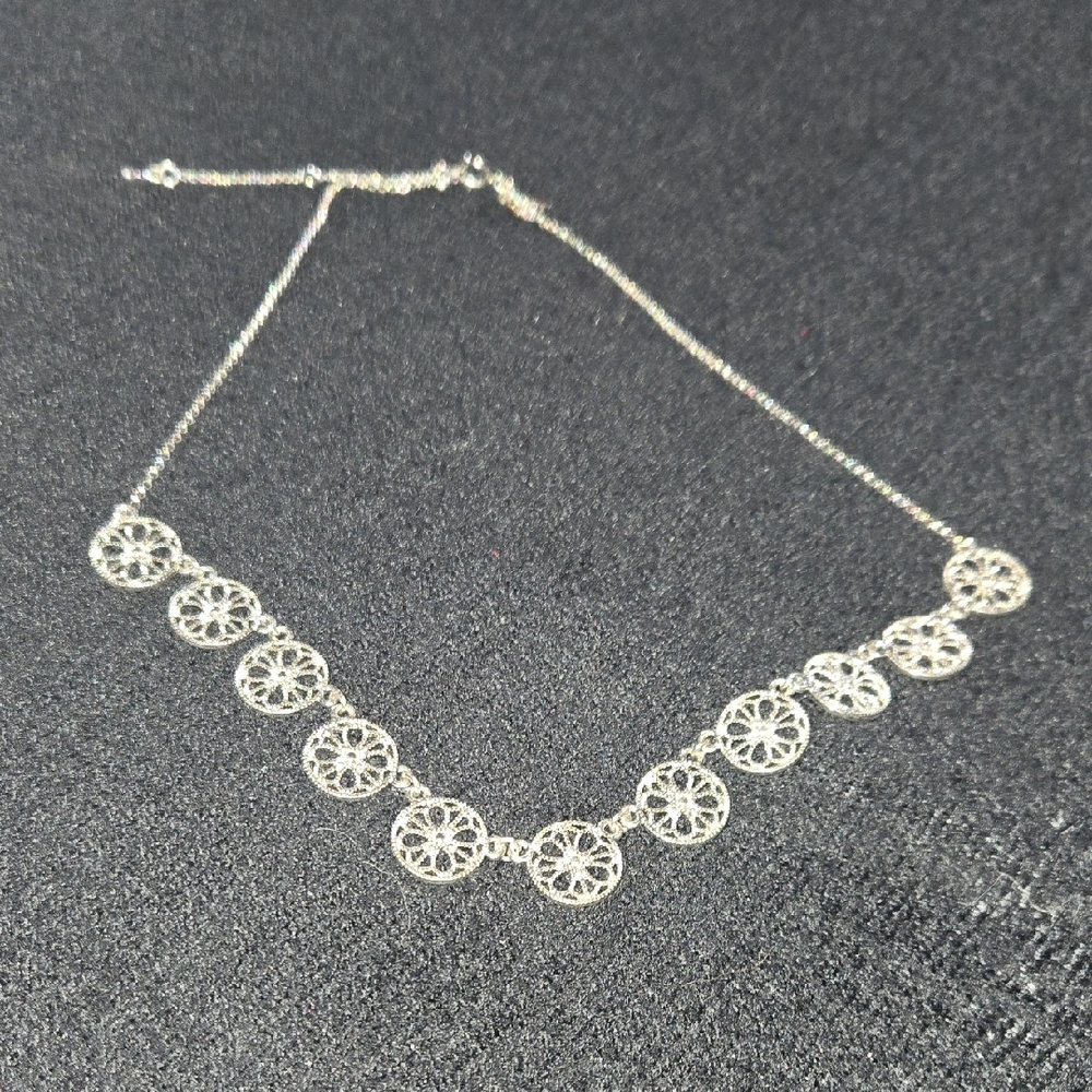 LOFT Silver Circular Design Necklace
